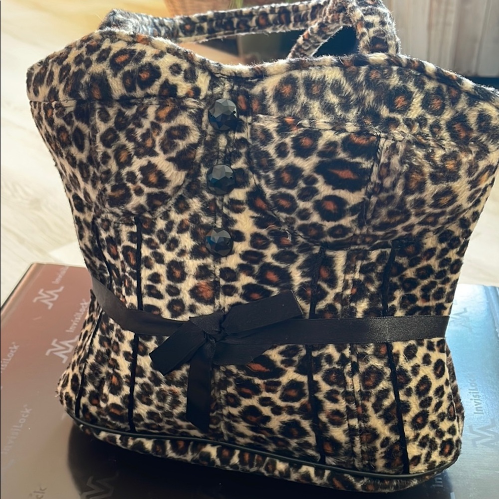 Leopard Print Corset-Style Handbag